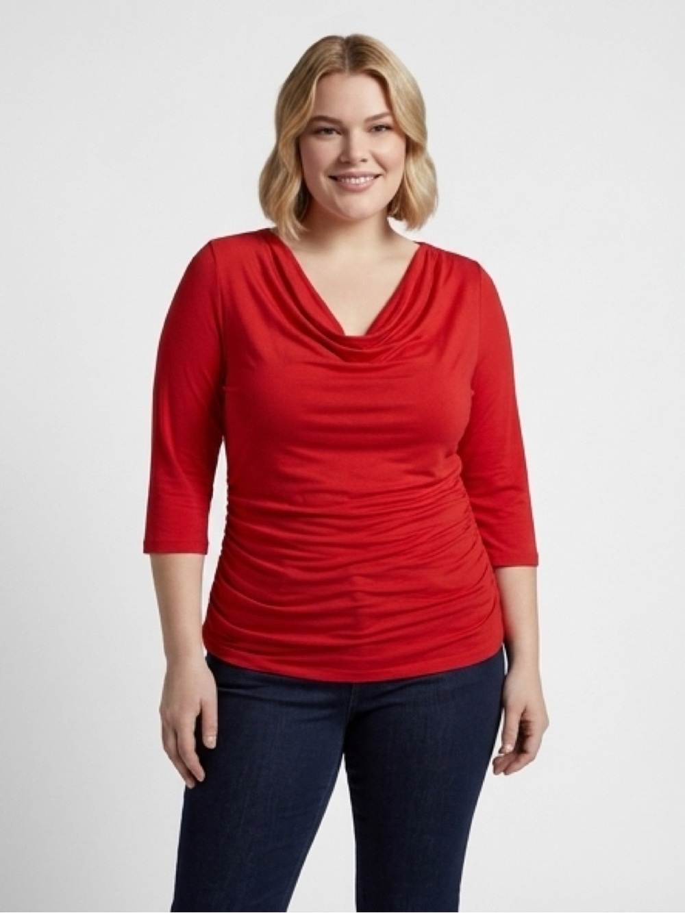 red stretchy cotton top from H&M